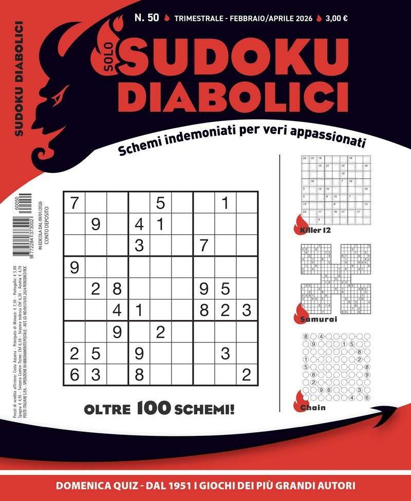 Copertina Solo Sudoku Diabolici n.50