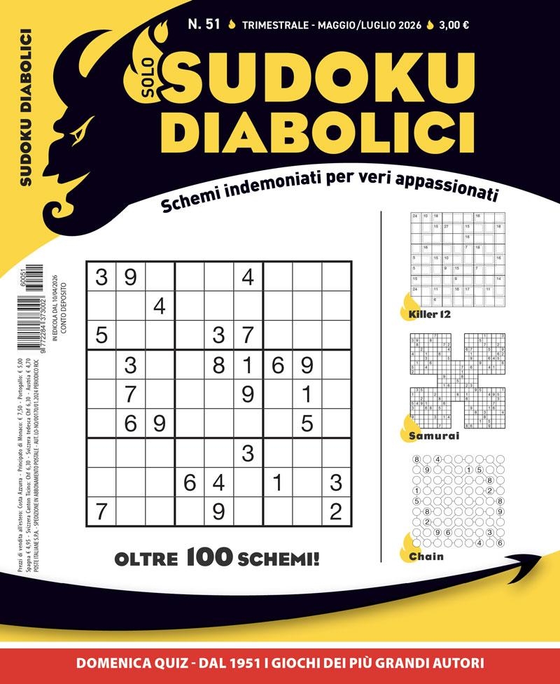 Copertina Solo Sudoku Diabolici n.51