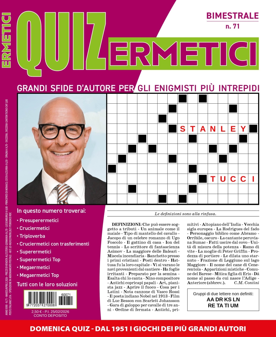 Copertina Quiz Ermetici n.71
