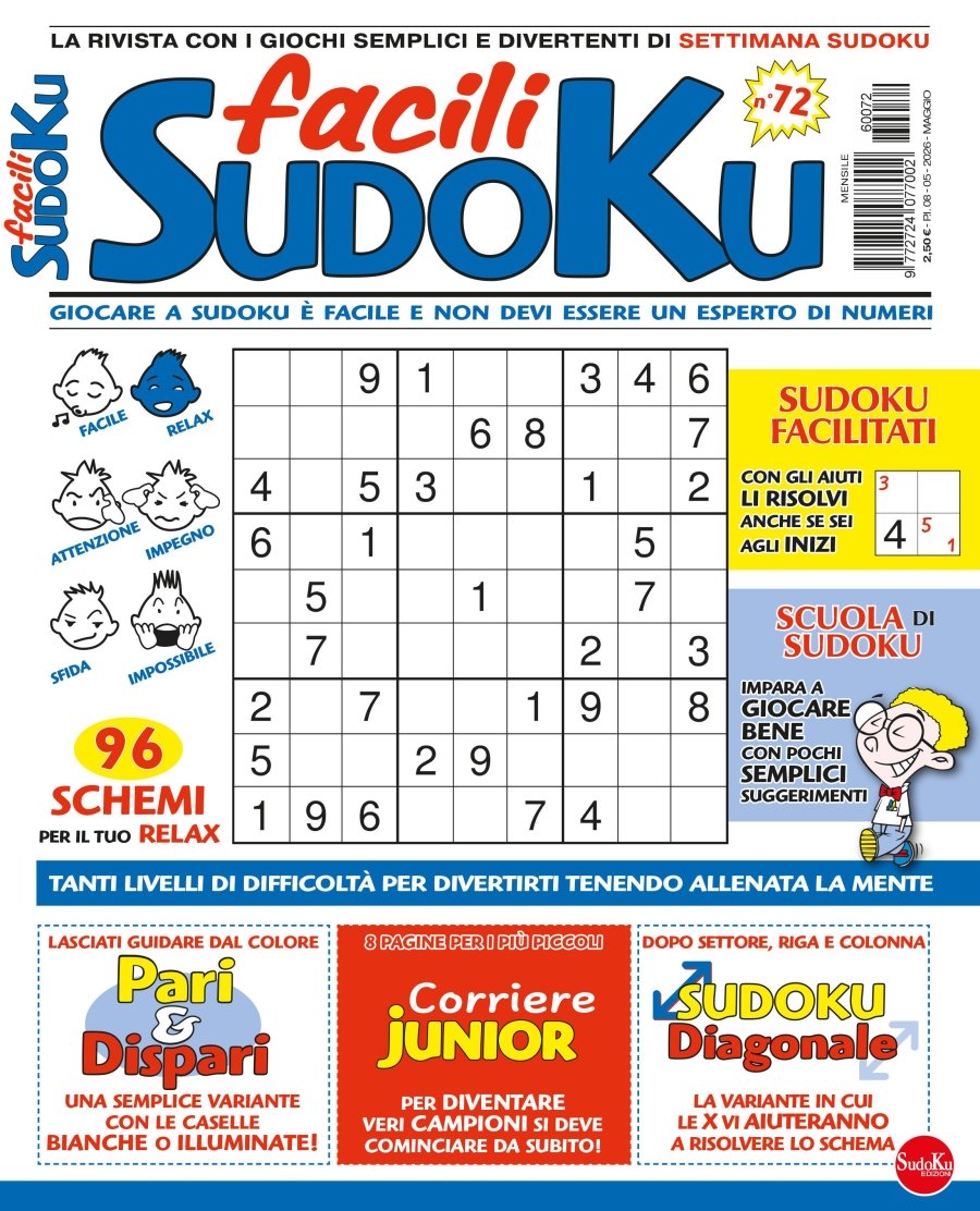 Copertina Facili Sudoku n.72