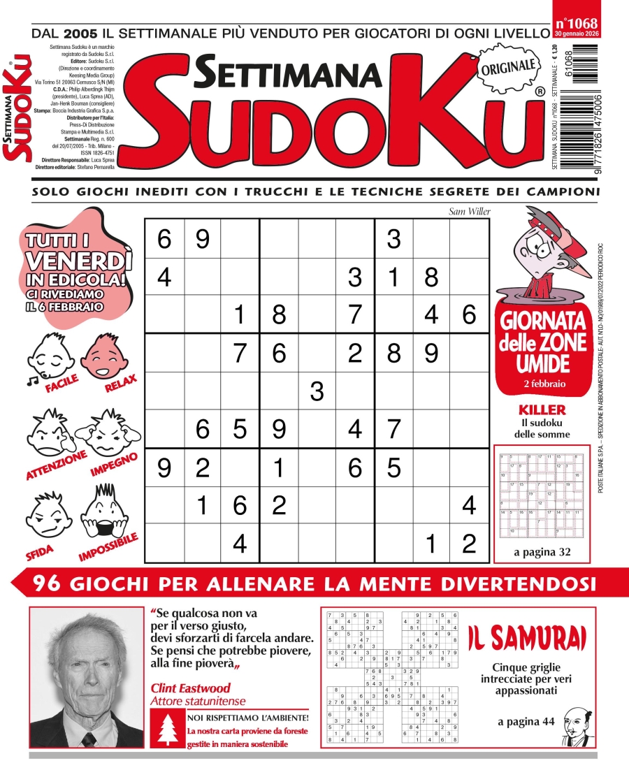 Copertina Settimana Sudoku n.1068
