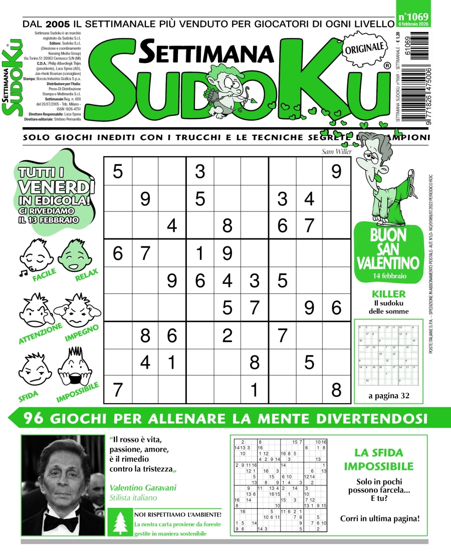 Copertina Settimana Sudoku n.1069