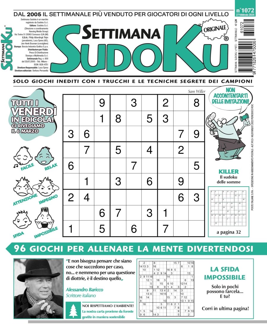 Copertina Settimana Sudoku n.1072