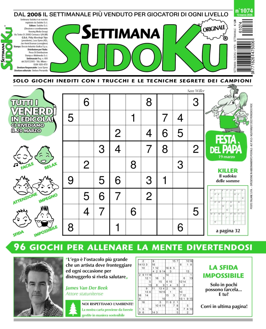 Copertina Settimana Sudoku n.1074