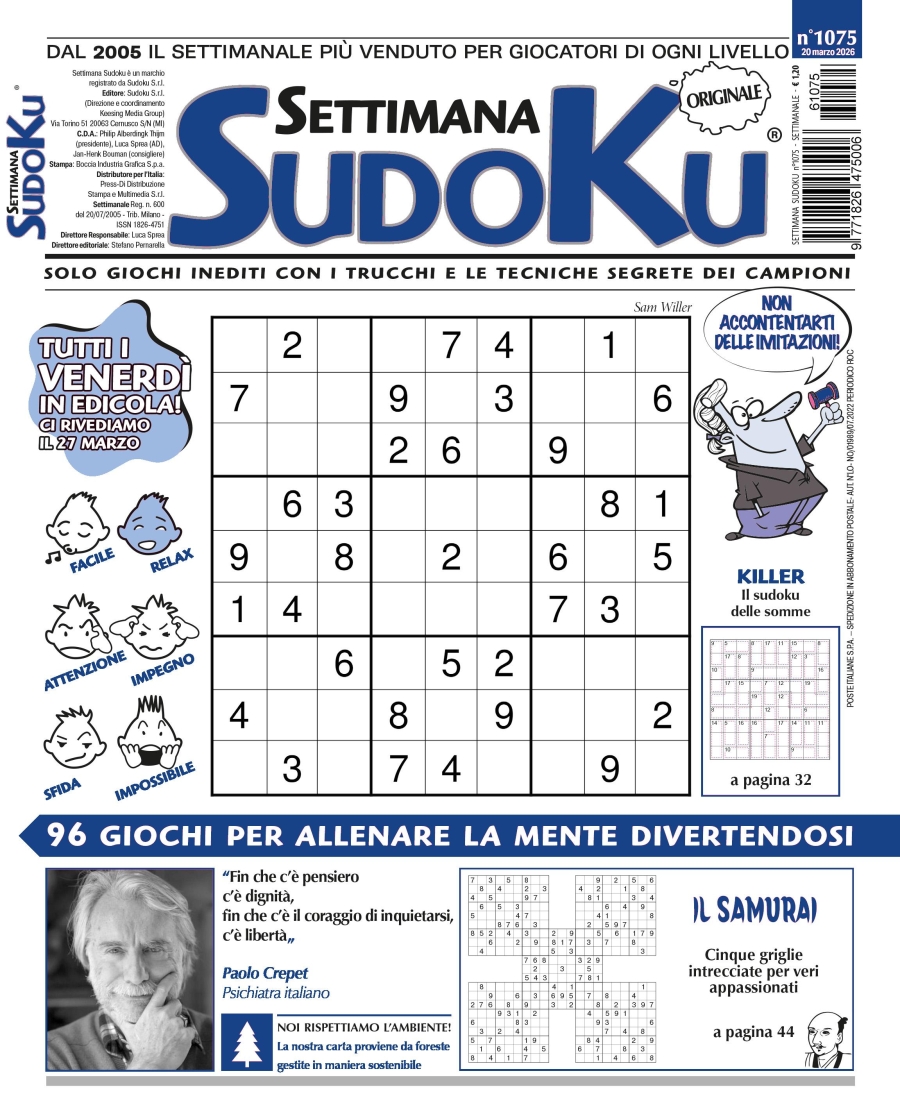 Copertina Settimana Sudoku n.1075