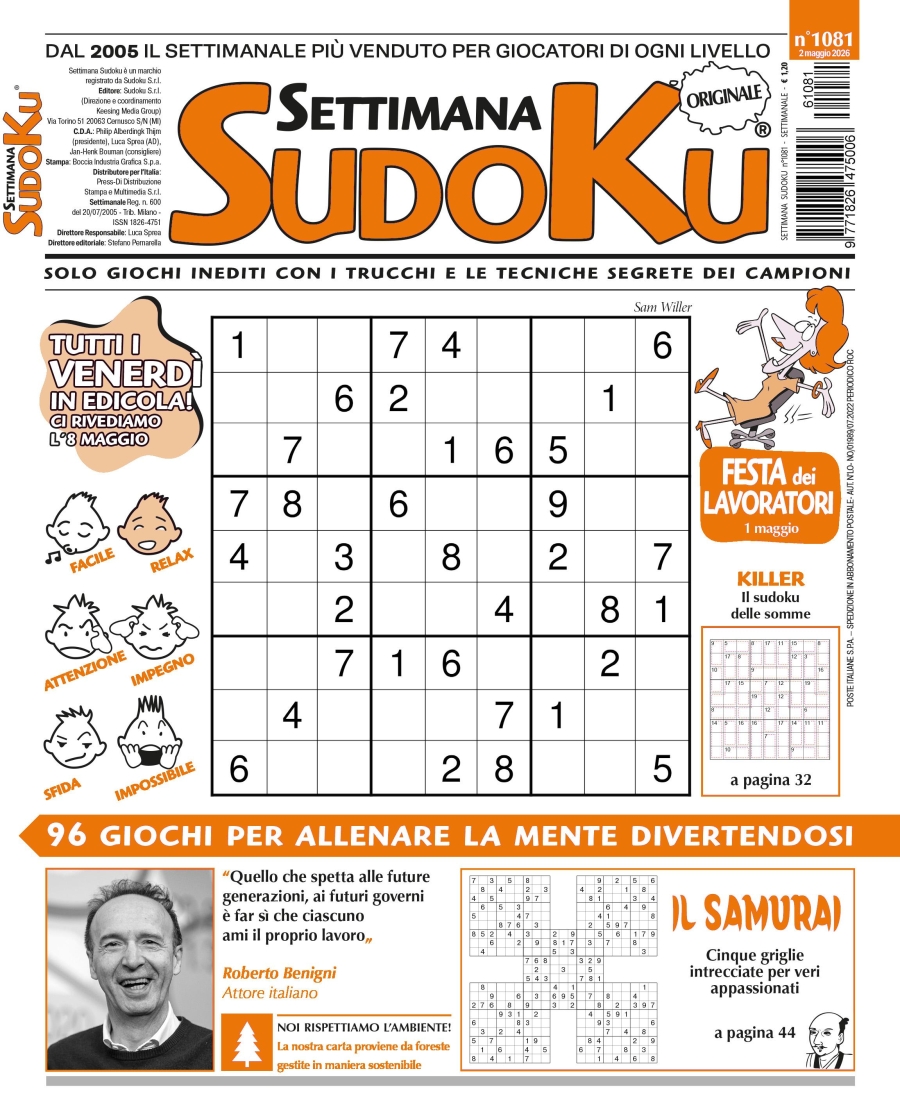 Copertina Settimana Sudoku n.1081