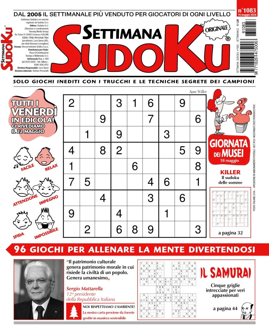 Copertina Settimana Sudoku n.1083