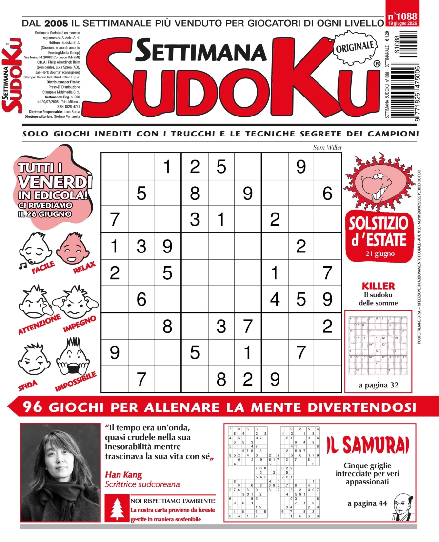 Copertina Settimana Sudoku n.1088