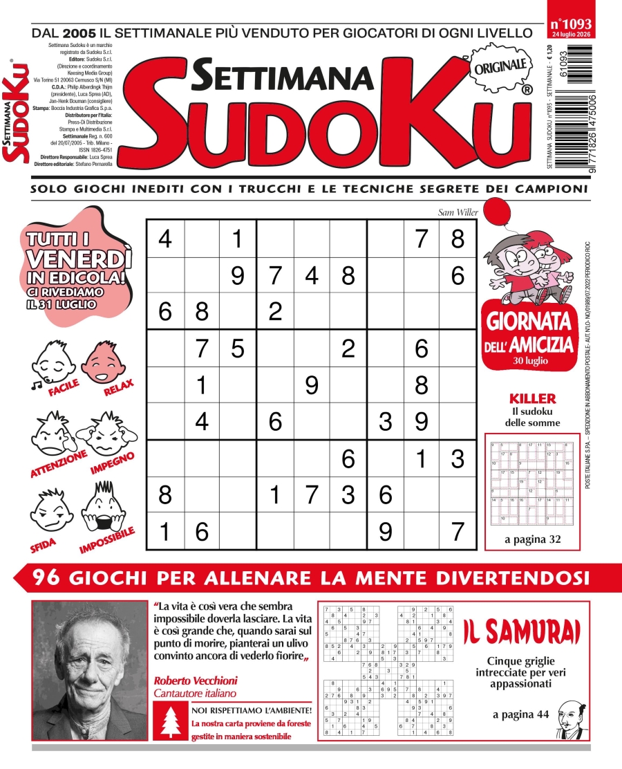Copertina Settimana Sudoku n.1093