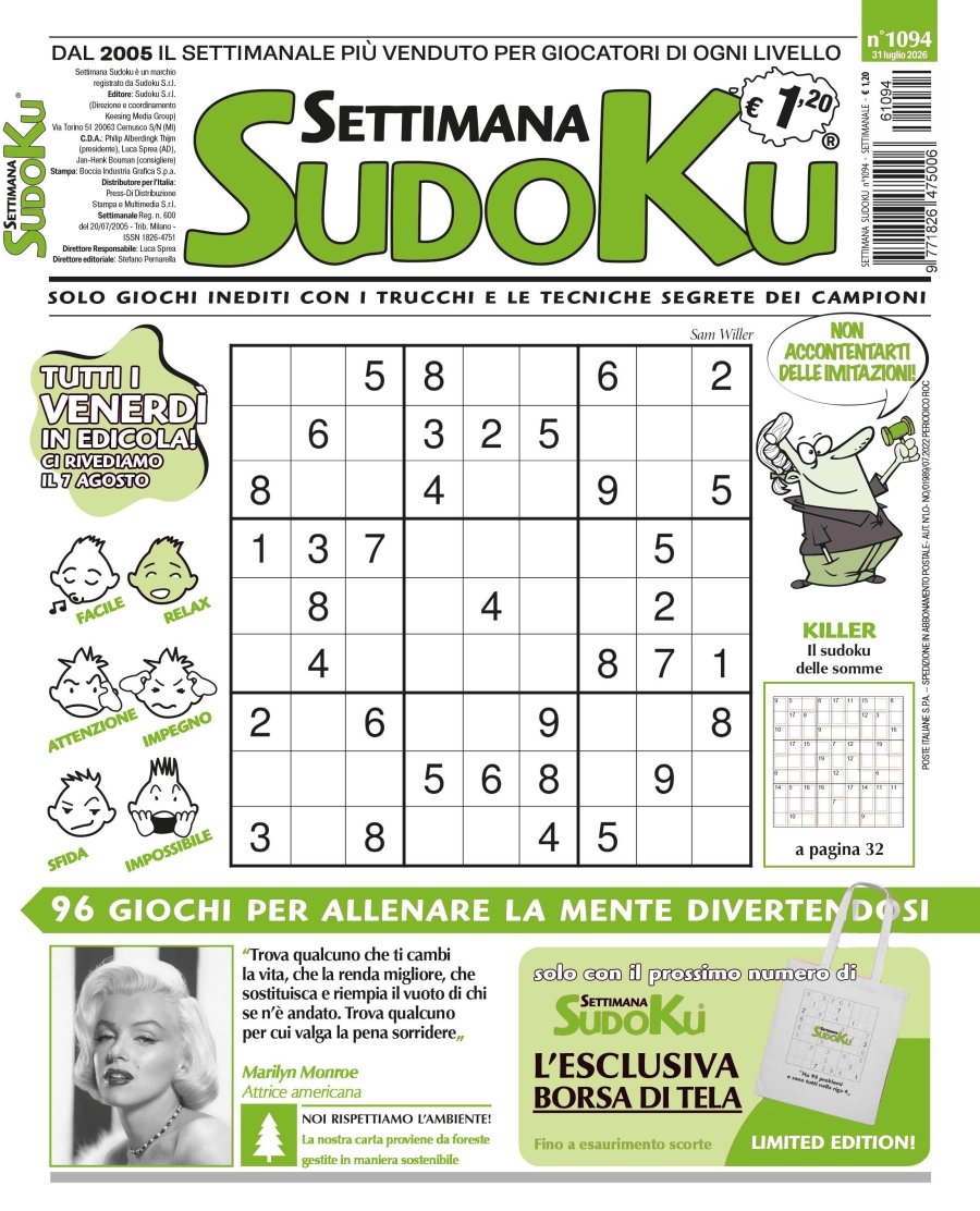 Copertina Settimana Sudoku n.1094