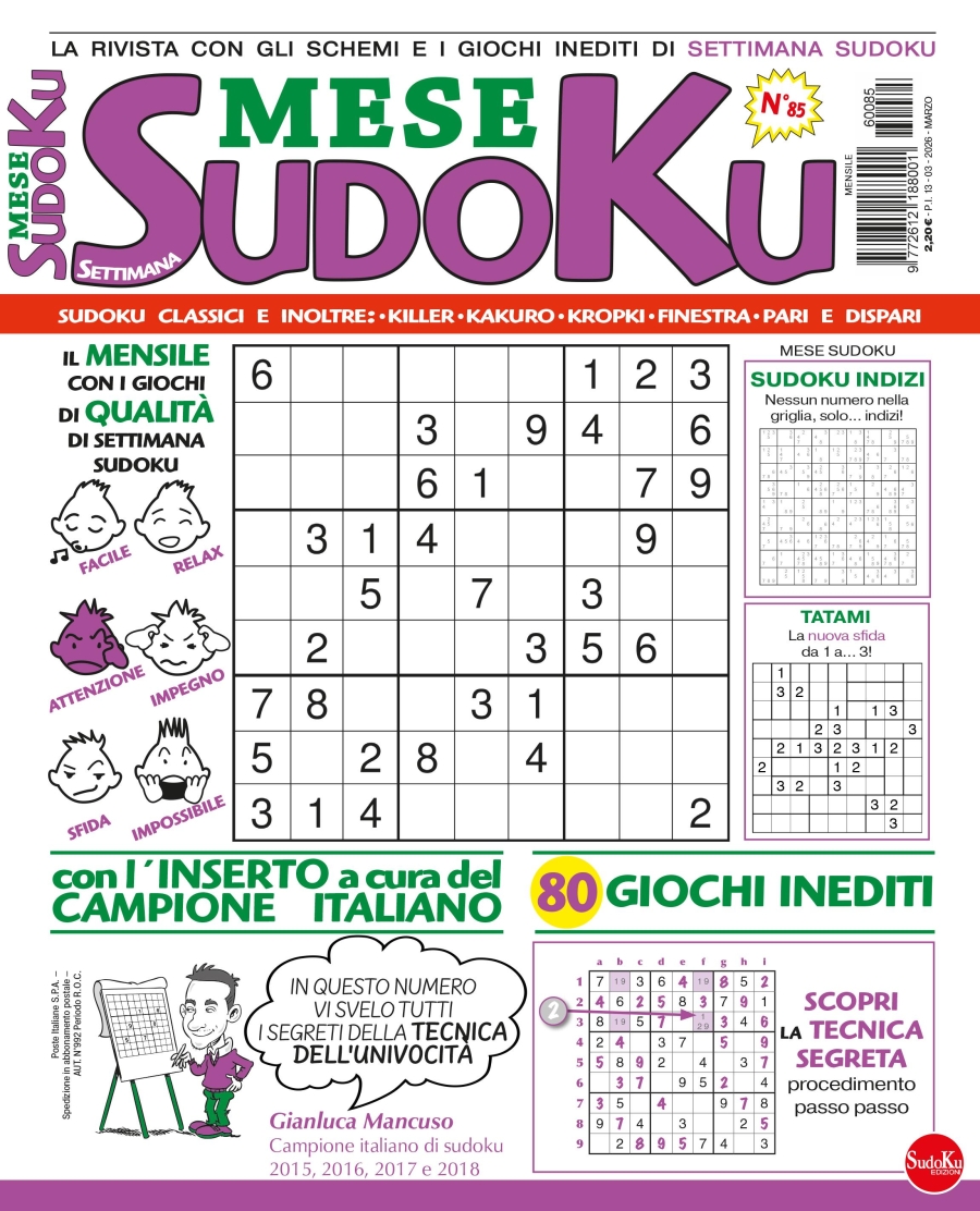 Copertina Settimana Sudoku Mese n.85