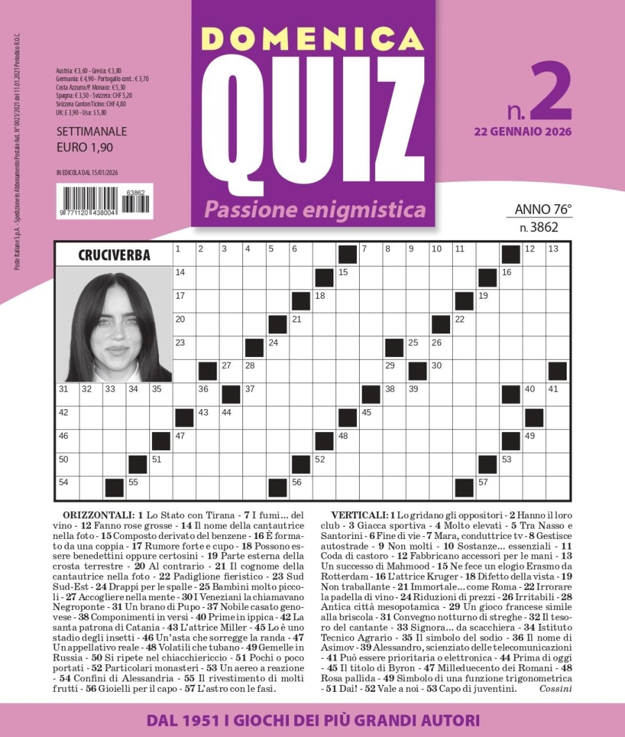 Copertina Domenica Quiz n.3862