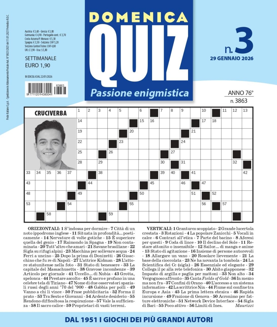 Copertina Domenica Quiz n.3863