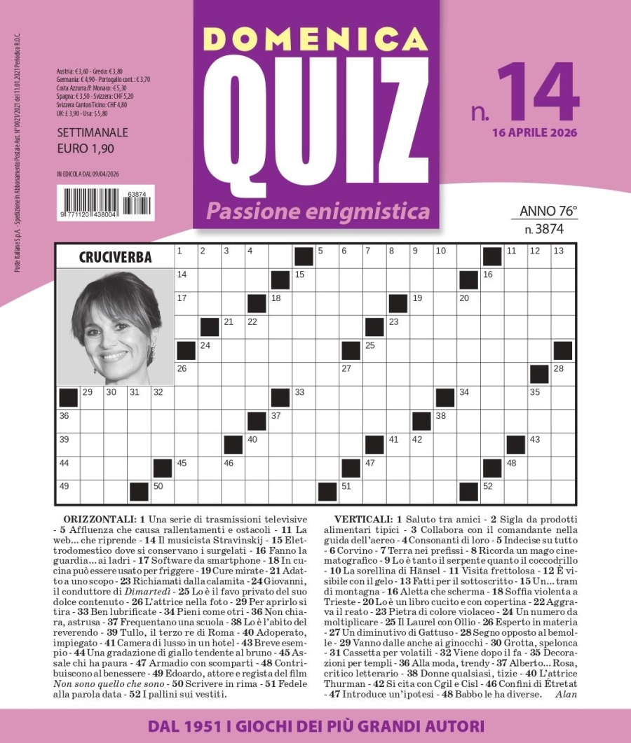 Copertina Domenica Quiz n.3874