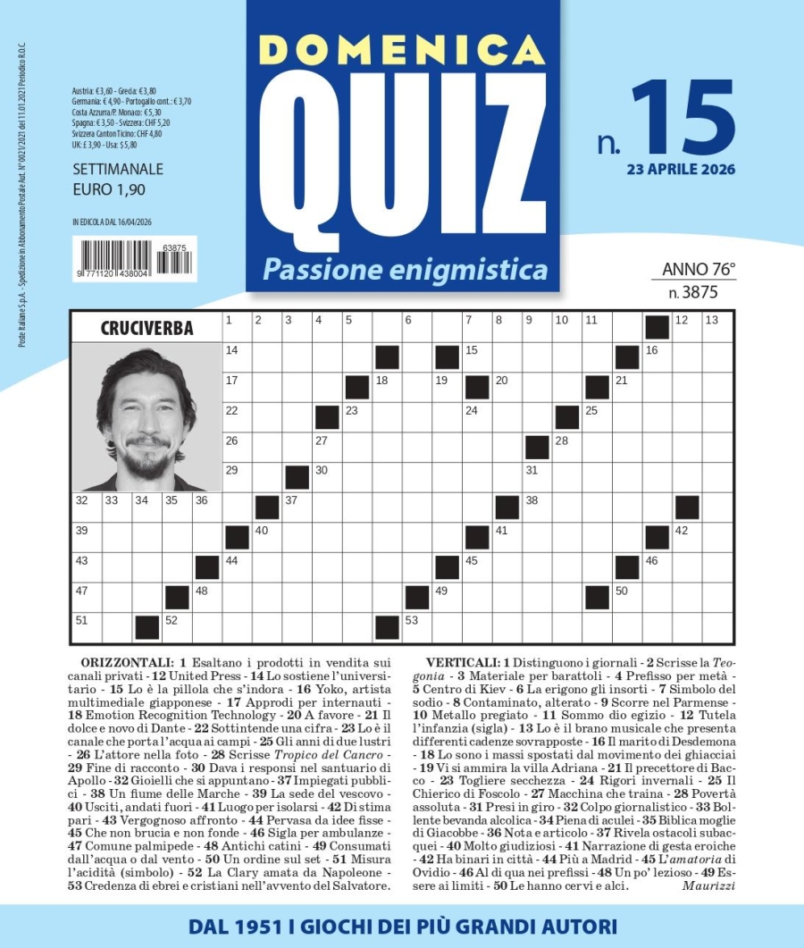 Copertina Domenica Quiz n.3875