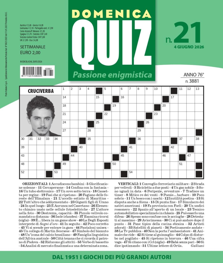 Copertina Domenica Quiz n.3881