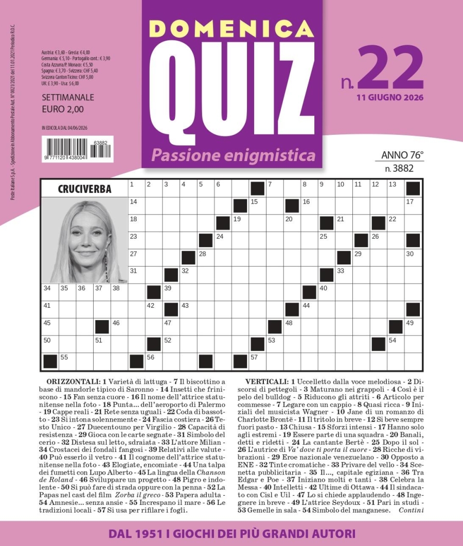Copertina Domenica Quiz n.3882