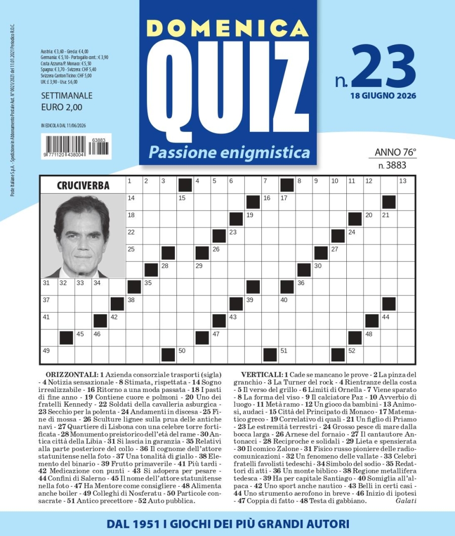 Copertina Domenica Quiz n.3883