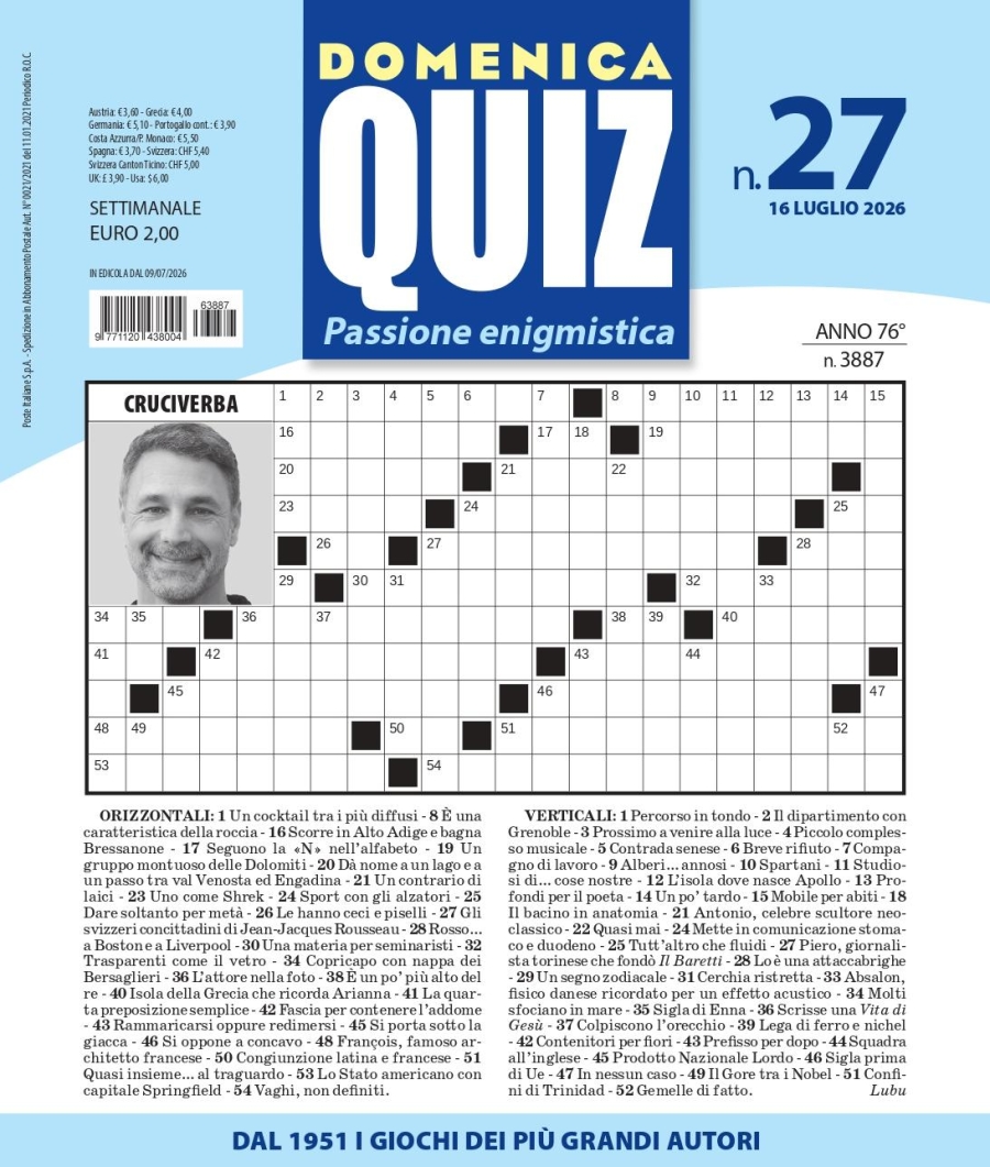 Copertina Domenica Quiz n.3887