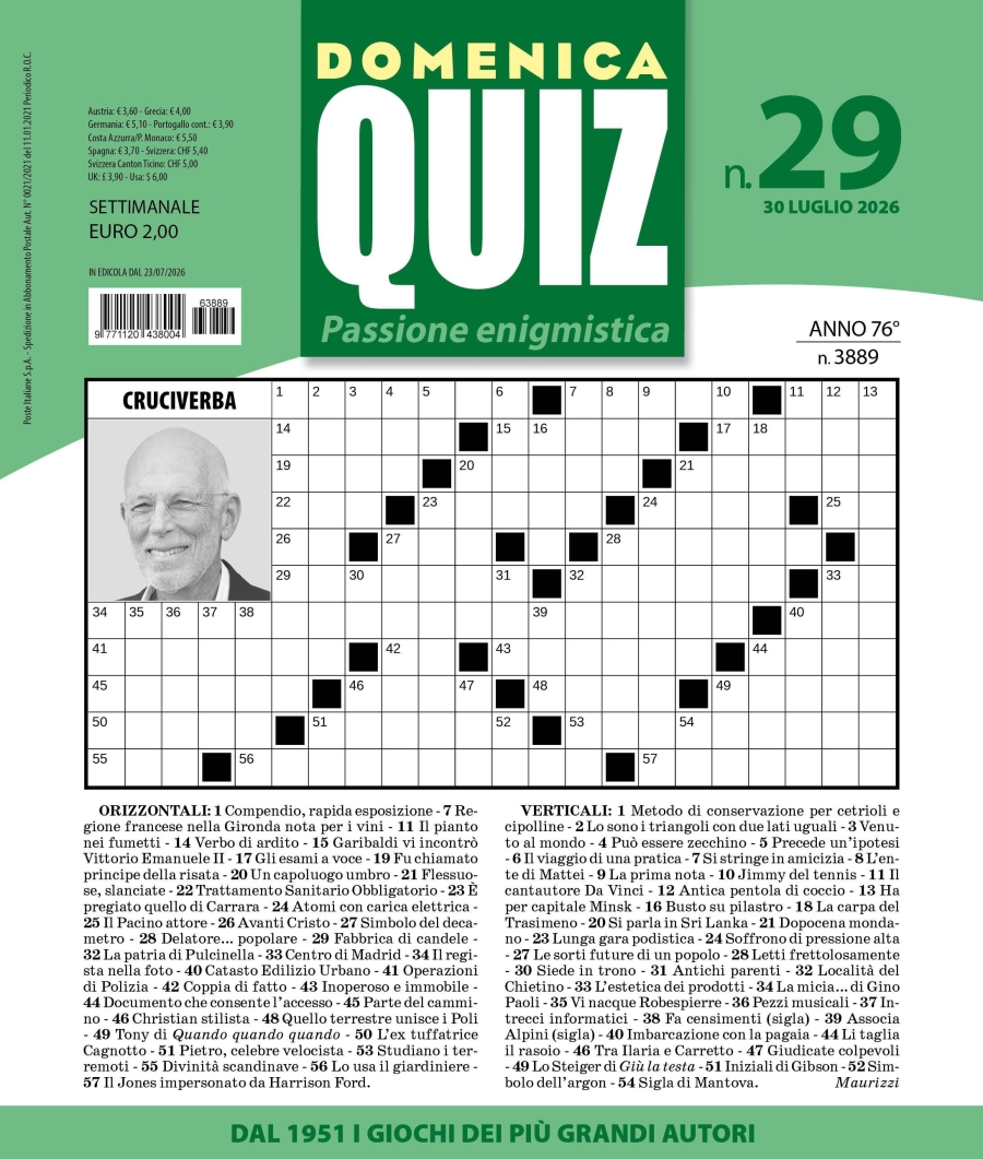 Copertina Domenica Quiz n.3889